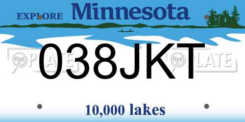 038JKT Minnesota License Plate