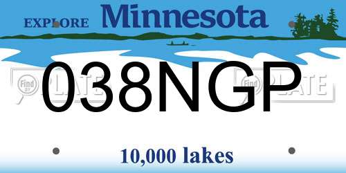 038NGP Minnesota License Plate
