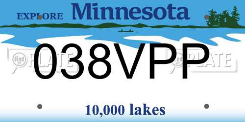 038VPP Minnesota License Plate