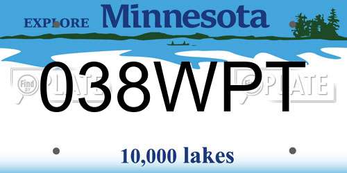 038WPT Minnesota License Plate
