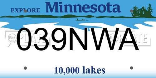 039NWA Minnesota License Plate
