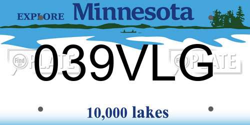 039VLG Minnesota License Plate