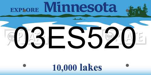 03ES520 Minnesota License Plate