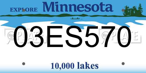03ES570 Minnesota License Plate