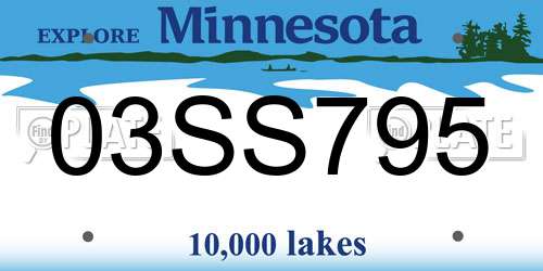 03SS795 Minnesota License Plate