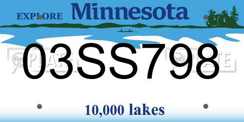 03SS798 Minnesota License Plate