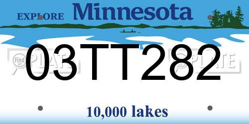 03TT282 Minnesota License Plate