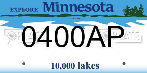 0400AP Minnesota License Plate