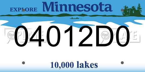 04012D0 Minnesota License Plate