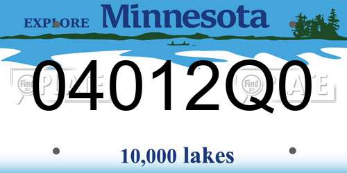 04012Q0 Minnesota License Plate