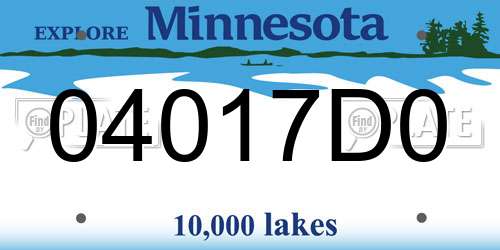 04017D0 Minnesota License Plate