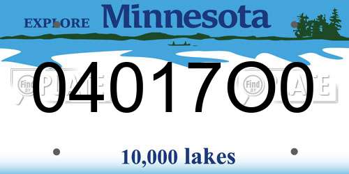 04017O0 Minnesota License Plate