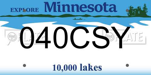 040CSY Minnesota License Plate