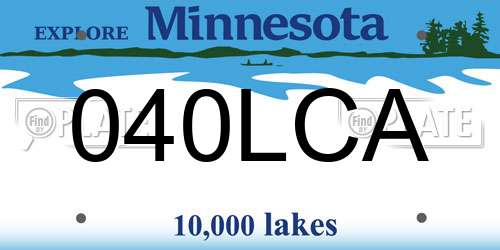 040LCA Minnesota License Plate