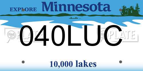 040LUC Minnesota License Plate