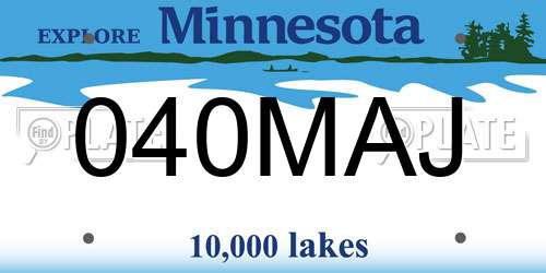 040MAJ Minnesota License Plate