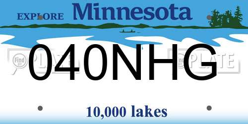040NHG Minnesota License Plate