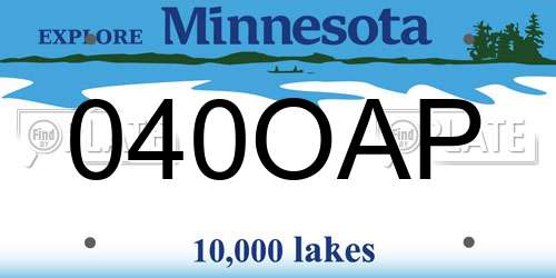 040OAP Minnesota License Plate