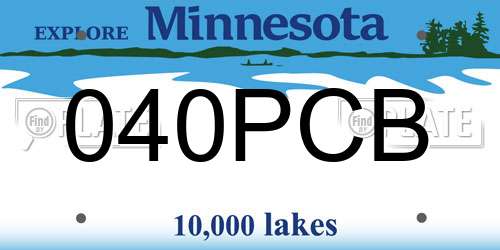 040PCB Minnesota License Plate
