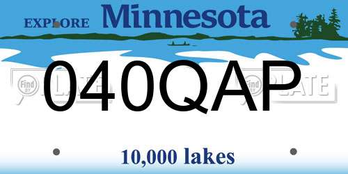 040QAP Minnesota License Plate