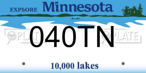 040TN Minnesota License Plate