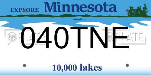 040TNE Minnesota License Plate