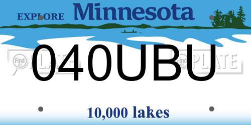 040UBU Minnesota License Plate