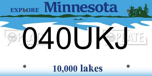 040UKJ Minnesota License Plate