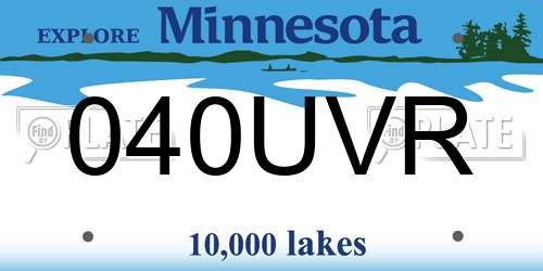 040UVR Minnesota License Plate
