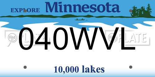 040WVL Minnesota License Plate
