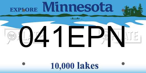 041EPN Minnesota License Plate