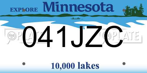 041JZC Minnesota License Plate