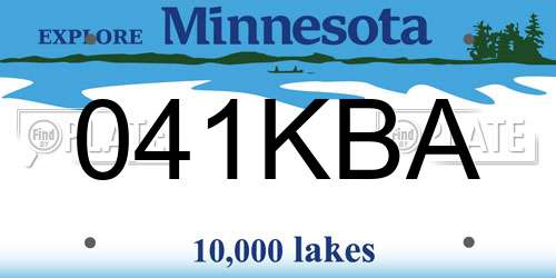 041KBA Minnesota License Plate