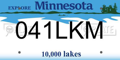 041LKM Minnesota License Plate