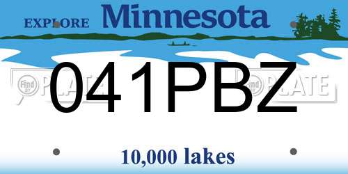 041PBZ Minnesota License Plate