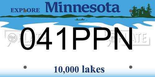 041PPN Minnesota License Plate