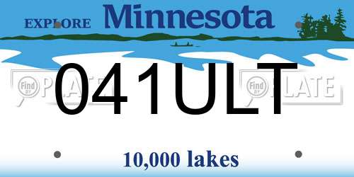041ULT Minnesota License Plate