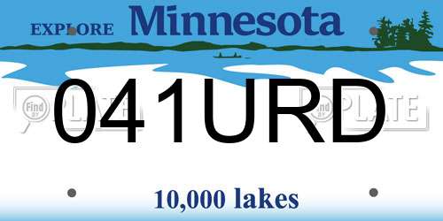 041URD Minnesota License Plate