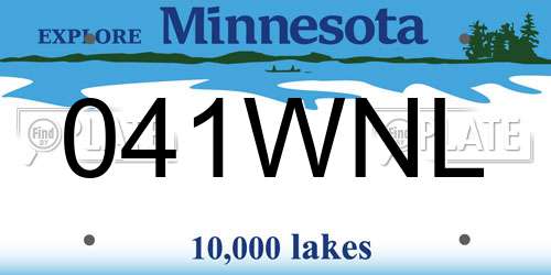 041WNL Minnesota License Plate