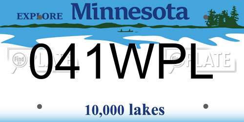 041WPL Minnesota License Plate