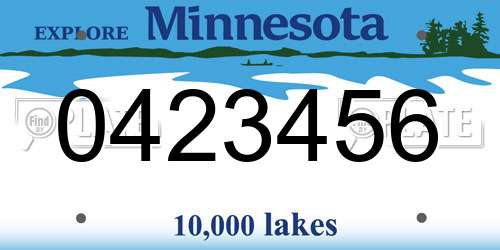 0423456 Minnesota License Plate