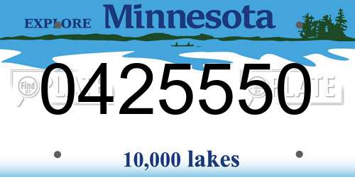 0425550 Minnesota License Plate