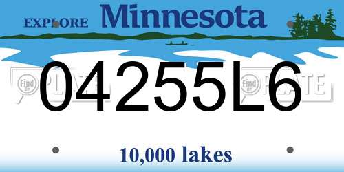 04255L6 Minnesota License Plate