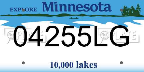 04255LG Minnesota License Plate