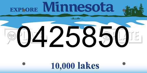 0425850 Minnesota License Plate