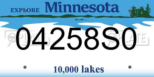 04258S0 Minnesota License Plate