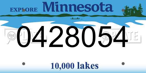 0428054 Minnesota License Plate