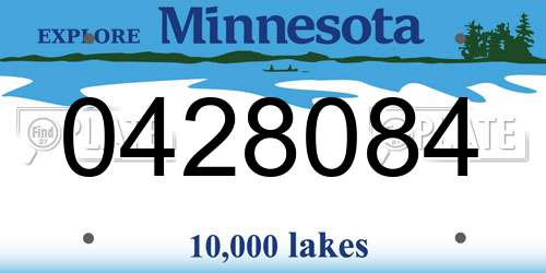 0428084 Minnesota License Plate