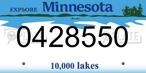 0428550 Minnesota License Plate