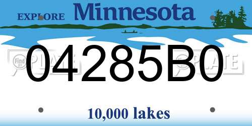 04285B0 Minnesota License Plate